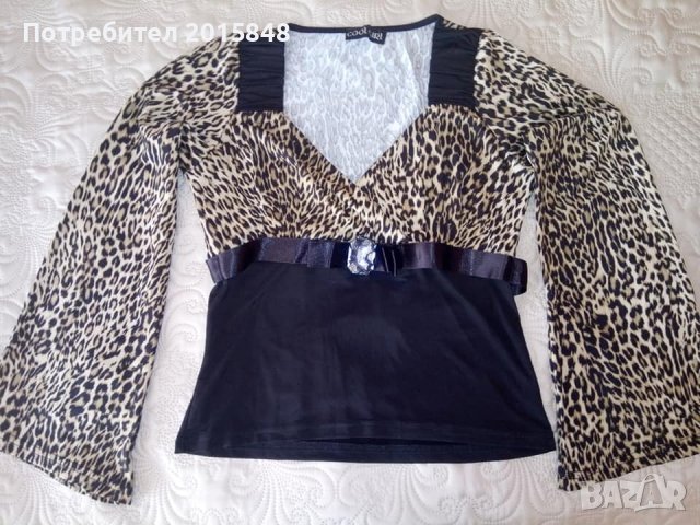Тигрова елегантна дамска блуза с дълъг ръкав, снимка 1 - Блузи с дълъг ръкав и пуловери - 37871580