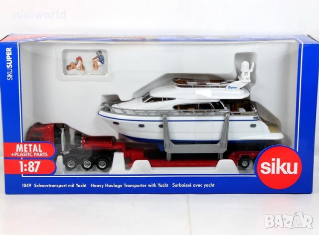 MAN транспортен на яхта, heavy haulage transporter with yacht - мащаб 1:87 на SIKU, снимка 9 - Колекции - 38046095
