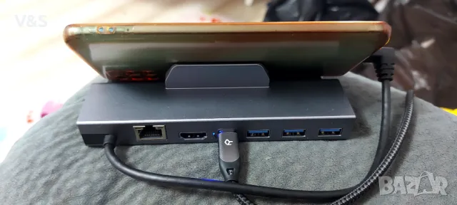 ivoler 6-в-1 алуминиев Steam Deck Dock, USB-C хъб с HDMI 2.0 4K@60Hz, 1000M Ethernet, троен USB3.0 , снимка 3 - Мрежови адаптери - 47886911