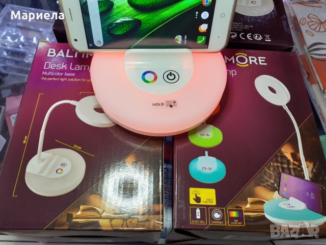 Настолна лампа Led с димер и поставка за смартфон , тъч лампа на батерии, снимка 10 - Настолни лампи - 32321038