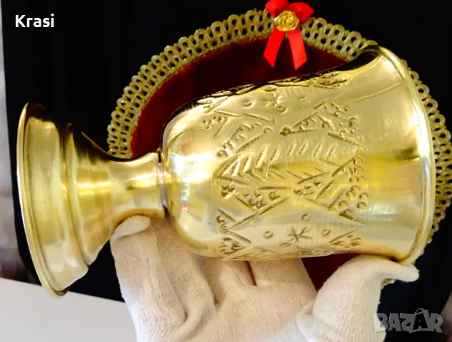 Персийска бронзова чаша за вино с двойни стени. , снимка 6 - Антикварни и старинни предмети - 47496977