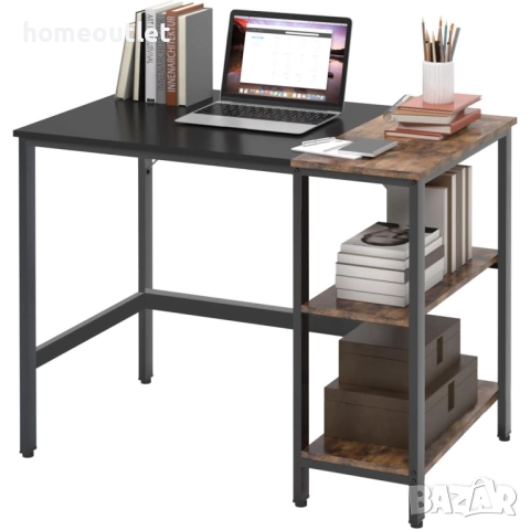 ПРОМОЦИЯ Бюро с рафтове за съхранение - 100 см, метална конструкция и ПДЧ плот CXYM-PB001A-100