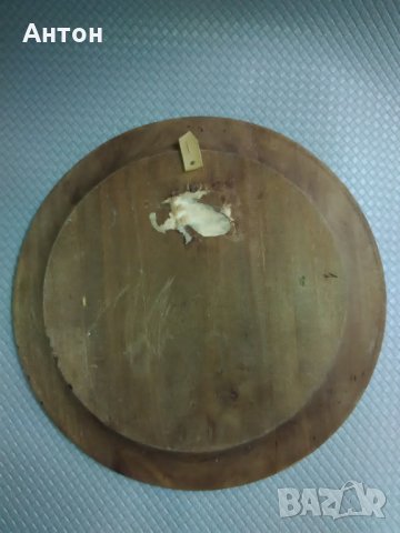 Дървена чиния от соца пирографирана за стена., снимка 3 - Антикварни и старинни предмети - 26743681