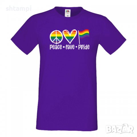 Мъжка тениска Peace Love Pride 2 Прайд,Празник.Повод,Изненада, снимка 13 - Тениски - 37103396