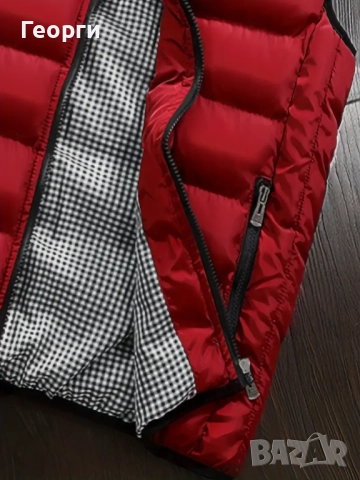 Червен топъл елек, уникекс, снимка 7 - Якета - 51606169