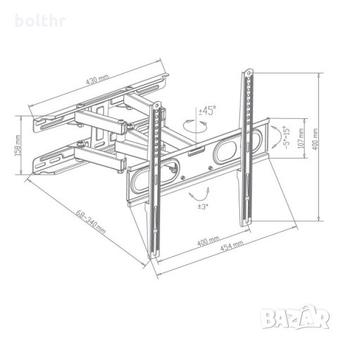 Стойка За Телевизор Xmart 2665MR4 – Full Motion, снимка 5 - Стойки, 3D очила, аксесоари - 27166975