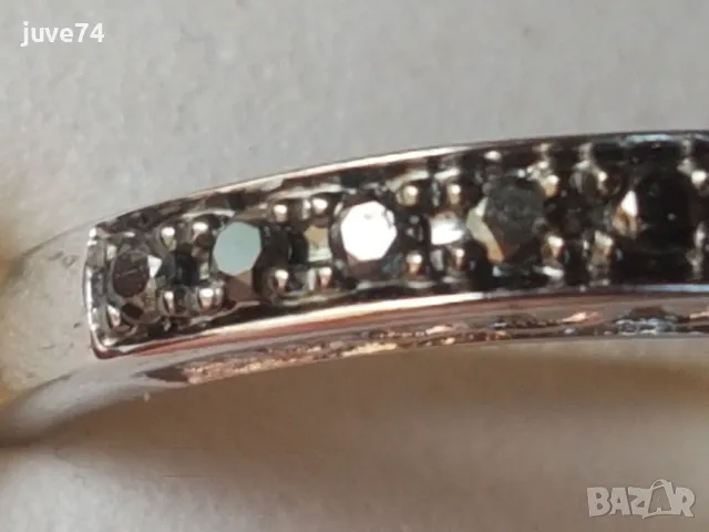 СРЕБЪРЕН ПРЪСТЕН С ЧЕРНИ ДИАМАНТИ (АФРИКА), снимка 3 - Пръстени - 49915783