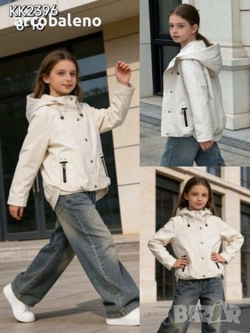 Пролетна парка с качулка за момичета, 3цвята , снимка 2 - Детски якета и елеци - 53433561