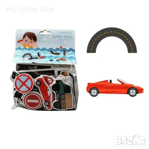 Комплект меки играчки за баня с коли, снимка 5 - Игри и пъзели - 51006568