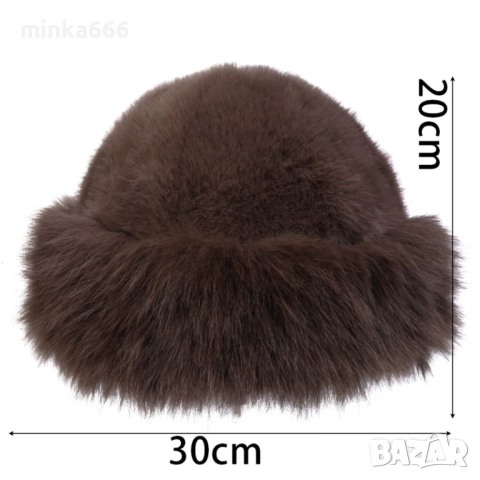 Шапка с естествен косъм., снимка 2 - Шапки - 52230708