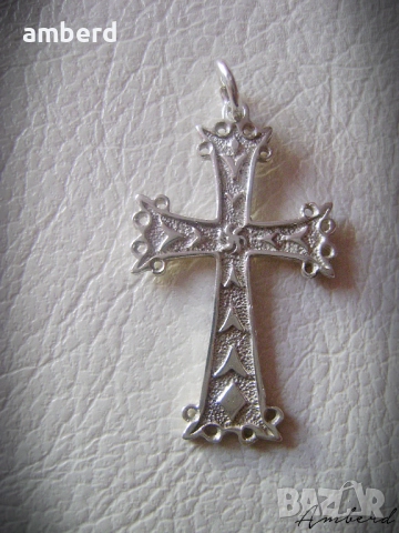 Сребърен кръст - модел С005, снимка 2 - Колиета, медальони, синджири - 52113993