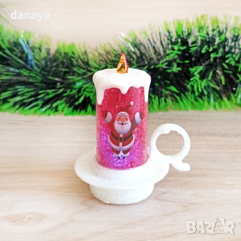 3178 Цветна коледна електронна свещ с преливащи светлини, 8см, снимка 3 - Декорация за дома - 38849425
