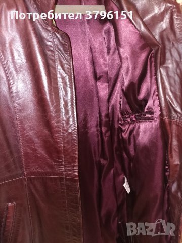 Кожено манто с подплата, Овча кожа, Размер 40 / М, цвят бордо, снимка 7 - Якета - 43823345