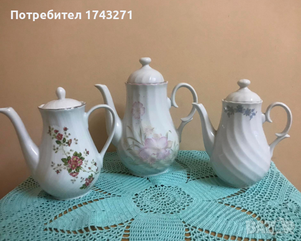 Порцеланови чайници и латиери произведени в "Китка", снимка 2 - Сервизи - 36412468
