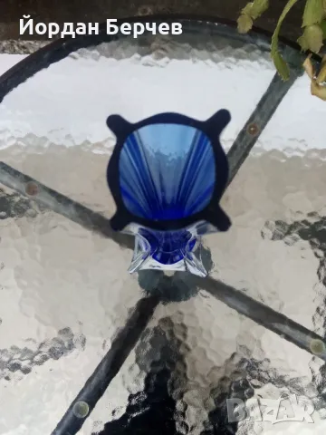 Ваза синьо стъкло, снимка 6 - Други - 49966634