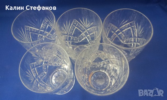 Кристални чаши за безлкохолно, гравюра, 5 бр , снимка 3 - Чаши - 40379842