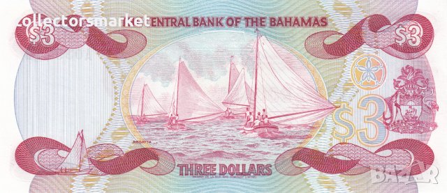 3 долара 1974, Бахамски острови, снимка 2 - Нумизматика и бонистика - 38386018