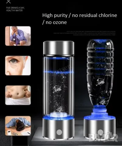 SPE&PEM High Hydrogen Bottle Pro Cup Rich Concentration H2 Hydrogen Generator Alkaline Water Ionizer, снимка 8 - Други - 48850388