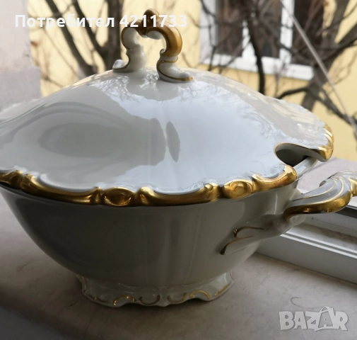 прекрасен супник с позлата НОВО, снимка 4 - Сервизи - 52833843