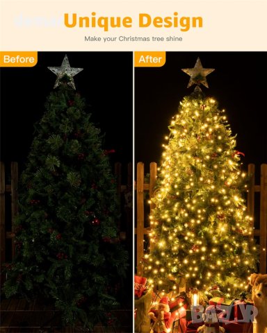 Лампички за коледно дърво  - 10 нишки х 2,5m, снимка 3 - Декорация за дома - 42940201