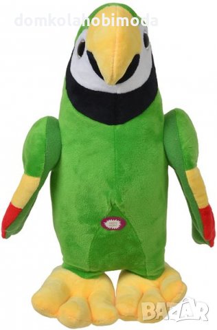 Плюшен папагал със звук. 21х36х34, снимка 2 - Плюшени играчки - 39474371