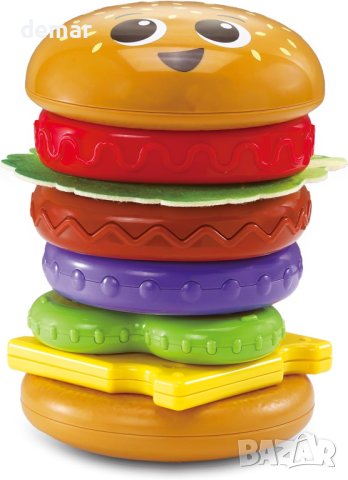 VTech Baby Бургер играчка за подреждане и сортиране с 6 парчета храна за малки деца