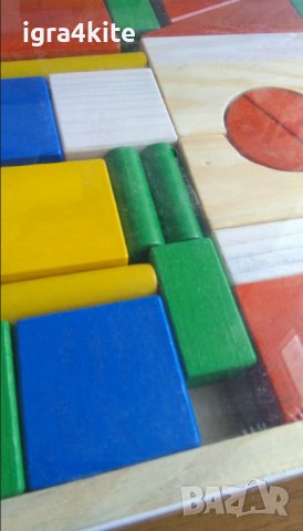 Дървени кубчета конструктор строител с едри части 39бр. /дървени игри, снимка 4 - Образователни игри - 38464030