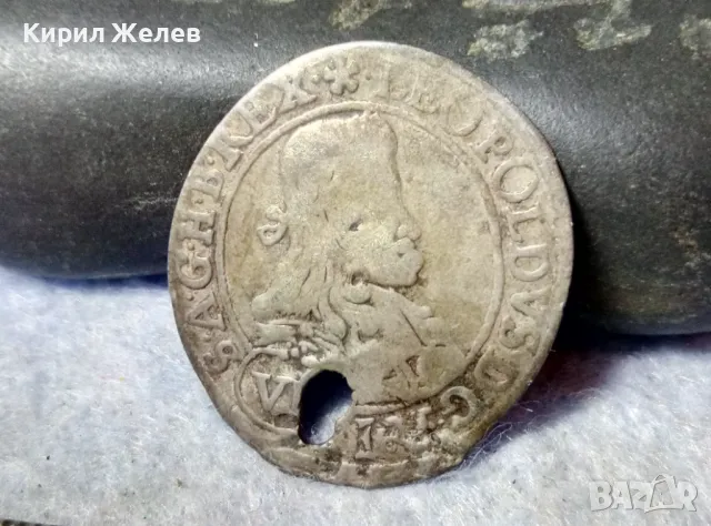 Стара СРЕБЪРНА МОНЕТА 6 КРОЙЦЕРА 1670 ИМПЕРАТОР ЛЕОПОЛД I АВСТРИЯ СВЕЩЕНА РИМСКА ИМПЕРИЯ 32626