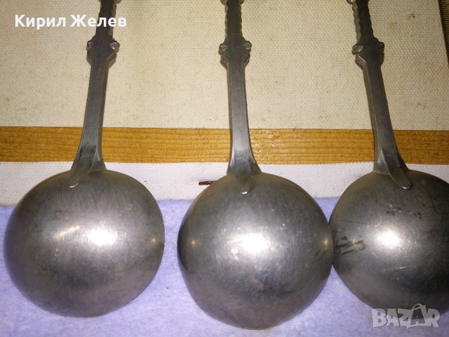 Три СТАРИ ГОЛЕМИ НЕМСКИ ФИГУРАЛНИ КОЛЕКЦИОНЕРСКИ ЦИНКОВИ ЛЪЖИЦИ ЧЕРПАЦИ / ЧЕРПАК с МАРКИРОВКИ 42757, снимка 11 - Колекции - 43949452