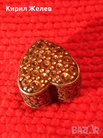 СКЪПОЦЕНЕН СЪРЦЕВИДЕН СРЕБЪРЕН ЕЛЕМЕНТ За ГРИВНА на ПАНДОРА СРЕБРО 925 сИСКРЯЩИ ФАСЕТ КРИСТАЛИ 40532, снимка 2 - Гривни - 42795481