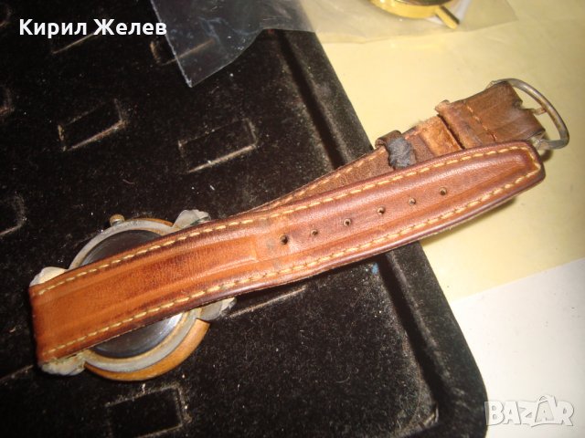 PICADOR МАРКОВ ВИНТИДЖ ДИЗАЙН КВАРЦ ЧАСОВНИК от ДЪРВО с КАИШКА ЕСТЕСТВЕНА КОЖА РАБОТЕЩ 66511, снимка 3 - Мъжки - 32925739