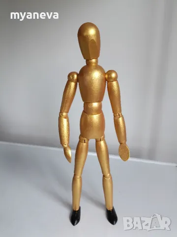 Златист, дървен , образователен манекен. , снимка 2 - Образователни игри - 48105349
