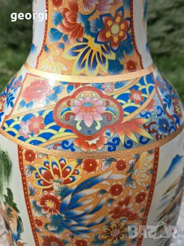 голяма японска порцеланова ваза , снимка 7 - Вази - 49505348