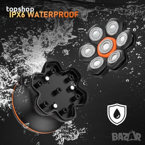 Нова самобръсначки Maxgroom 7 глави за мъже, 7D водоустойчива с подобрено гъвкаво острие, дълъг ..., снимка 4 - Тримери - 52077478