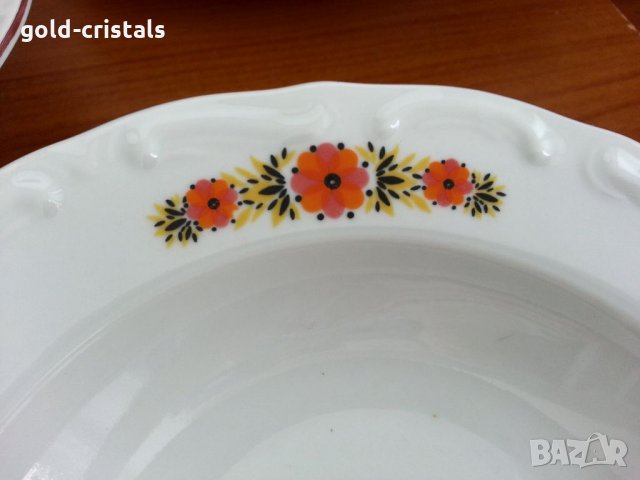 Стар български порцелан чинии дълбоки бароков стил, снимка 4 - Антикварни и старинни предмети - 33343490