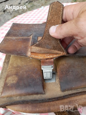 Стара кожена чанта #8, снимка 6 - Антикварни и старинни предмети - 33324275