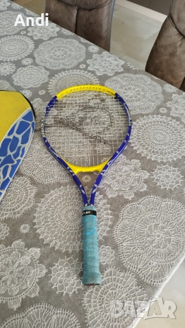 Тенис ракета Dunlop с калъф - хилка за тенис на корт детска 63см, снимка 5 - Тенис - 52823031