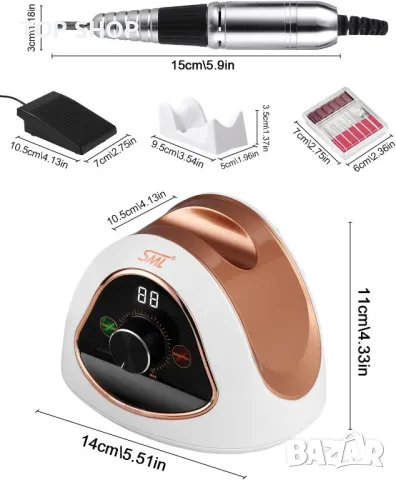 Професионална пила за нокти с 45000 об./мин. M15 NS, снимка 7 - Продукти за маникюр - 49156977