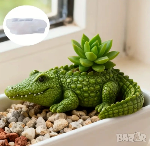 Молд кашпа крокодил , снимка 2 - Форми - 53337336