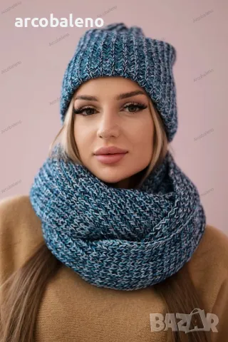 Дамски зимен комплект шапка и шал Bona, 3цвята , снимка 5 - Шапки - 48319742