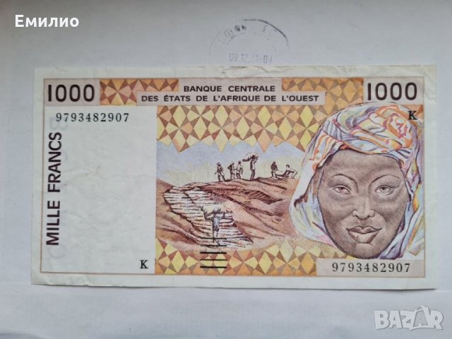 WEST AFRICAN STATES 1000 FRANCS 1995 SENEGAL 🇸🇳 K, снимка 1