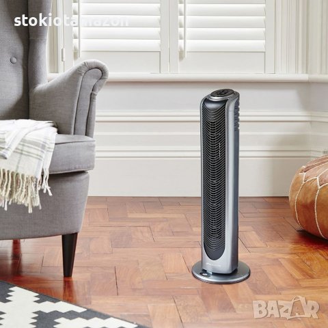 Осцилиращ вентилатор Bionaire с дистанционно управление и таймер, сребрист/черен [BT19], снимка 2 - Вентилатори - 38137462