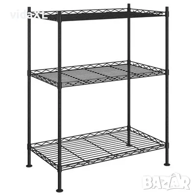 vidaXL 3-етажен стелаж за съхранение, 60x35x76 см, черен, 150 кг(SKU:324620), снимка 1 - Други - 48673081