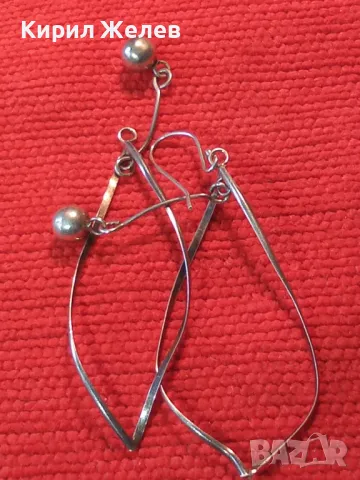 АЛ НУВО СТИЛ СРЕБЪРНИ ОБЕЦИ СРЕБРО 925 РЪЧНА РЕТРО АРТ ИЗРАБОТКА ЕДНАТА с НУЖДА от ЗАКАЧАЛКА 47735, снимка 12 - Обеци - 49553345