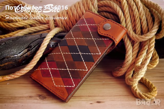 Портфейл от естествена кожа, ръчна изработка