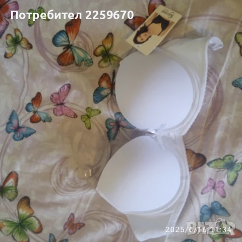 Продавам сутиен с етикет с размер 40 на 90 ,бял с прозрачни презрамки отзад, снимка 3 - Бельо - 50681618