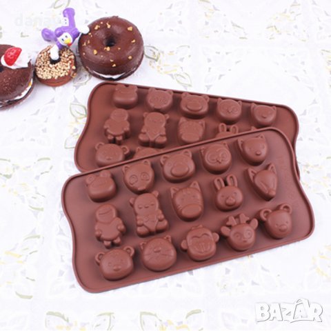 1493 Силиконова форма за шоколадови бонбони и лед Животни, снимка 2 - Форми - 28821296