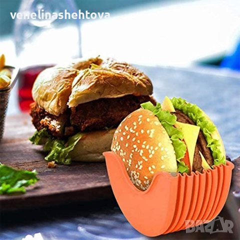 Силиконов разтеглив държач за хамбургер бургер понички, снимка 3 - Форми - 43944802