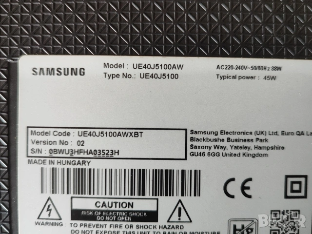 Main board BN94-08118W от TV SAMSUNG UE40J5100AW на части BN44-00698A, снимка 7 - Части и Платки - 53593729