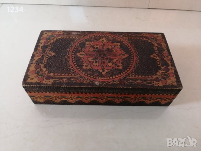 Дървена кутия 22 х 11.5 h 5.5 см. , снимка 1